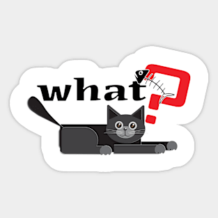 Cat What? cat paper art. Sticker